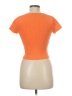 Knit Mix Orange Short Sleeve Top Size M - photo 2