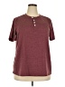 Unbranded 100% Polyester Burgundy Short Sleeve Top Size 2X - photo 1