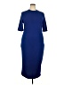 Unbranded Solid Blue Casual Dress Size XXL - photo 1