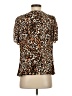 Talbots 100% Polyester Animal Print Brown Short Sleeve Blouse Size XS - photo 2