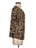 Talbots 100% Polyester Animal Print Brown Short Sleeve Blouse Size XS - photo 4