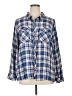 Meri Skye 100% Lyocell Plaid Blue Long Sleeve Button-Down Shirt Size 1X - photo 1
