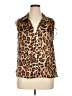 ILE New York 100% Polyester Animal Print Brown Sleeveless Blouse Size XL - photo 1