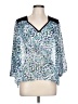 Guess 100% Polyester Blue 3/4 Sleeve Blouse Size L - photo 1