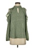 Sweet Rain 100% Polyester Green Long Sleeve Blouse Size S - photo 1