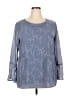 Krazy Kat 100% Polyester Stars Gray Long Sleeve Blouse Size XXL - photo 1