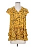 Unbranded 100% Polyester Yellow Short Sleeve Blouse Size S - photo 1