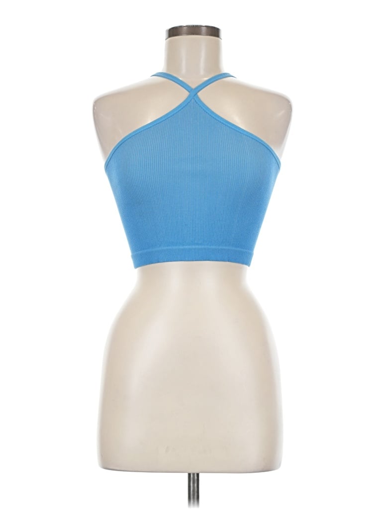 Pre-owned Colsie Tank Top Blue Halter Neckline Tops