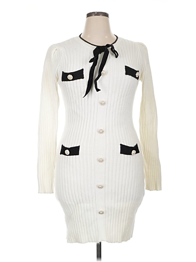 Pre-owned Cider Casual Dress In White