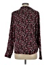 Something Navy Print Red Black Long Sleeve Blouse Size M - photo 2