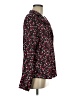 Something Navy Print Red Black Long Sleeve Blouse Size M - photo 4