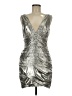 Ramy Brook 100% Polyester Metallic Silver Cocktail Dress Size 6 - photo 1