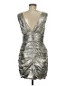 Ramy Brook 100% Polyester Metallic Silver Cocktail Dress Size 6 - photo 2