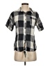 Polagram Checkered-gingham Gray Short Sleeve Button-Down Shirt Size S - photo 1