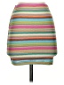 Shein Stripes Teal Tan Casual Skirt Size 2 - photo 1