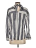 She + Sky Stripes Gray Long Sleeve Button-Down Shirt Size S - photo 2