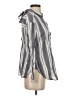 She + Sky Stripes Gray Long Sleeve Button-Down Shirt Size S - photo 4