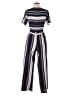 Monteau Stripes Black Jumpsuit Size M - photo 2
