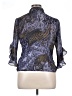 Studio 1 100% Polyester Animal Print Blue 3/4 Sleeve Blouse Size 14 (petite) - photo 2