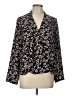 Three Eighty Two Animal Print Black Brown Long Sleeve Blouse Size L - photo 1