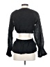 Something Navy Black Long Sleeve Blouse Size S - photo 2