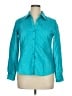 Foxcroft 100% Cotton Polka Dots Teal Blue Long Sleeve Blouse Size 14 (petite) - photo 1