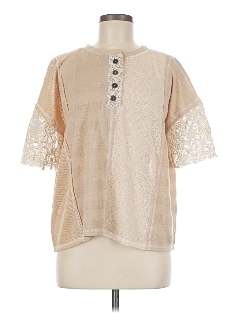 Pre-owned Bke 3/4 Sleeve Blouse In Brown
