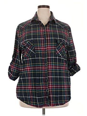 Matchstick 3/4 Sleeve Button-Down Shirt (view 1)