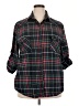 Matchstick 100% Cotton Plaid Black 3/4 Sleeve Button-Down Shirt Size XXL - photo 1