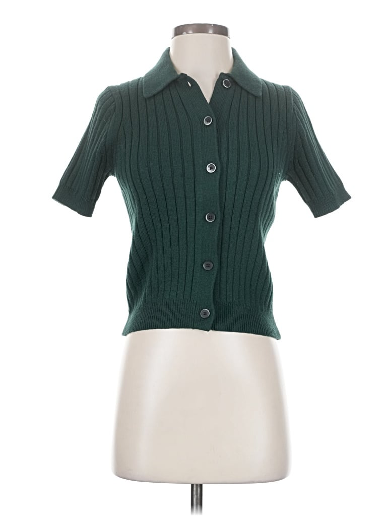 Pre-owned Uniqlo Short Sleeve Turtleneck In Green