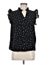 Unbranded 100% Polyester Polka Dots Black Short Sleeve Blouse Size M - photo 1
