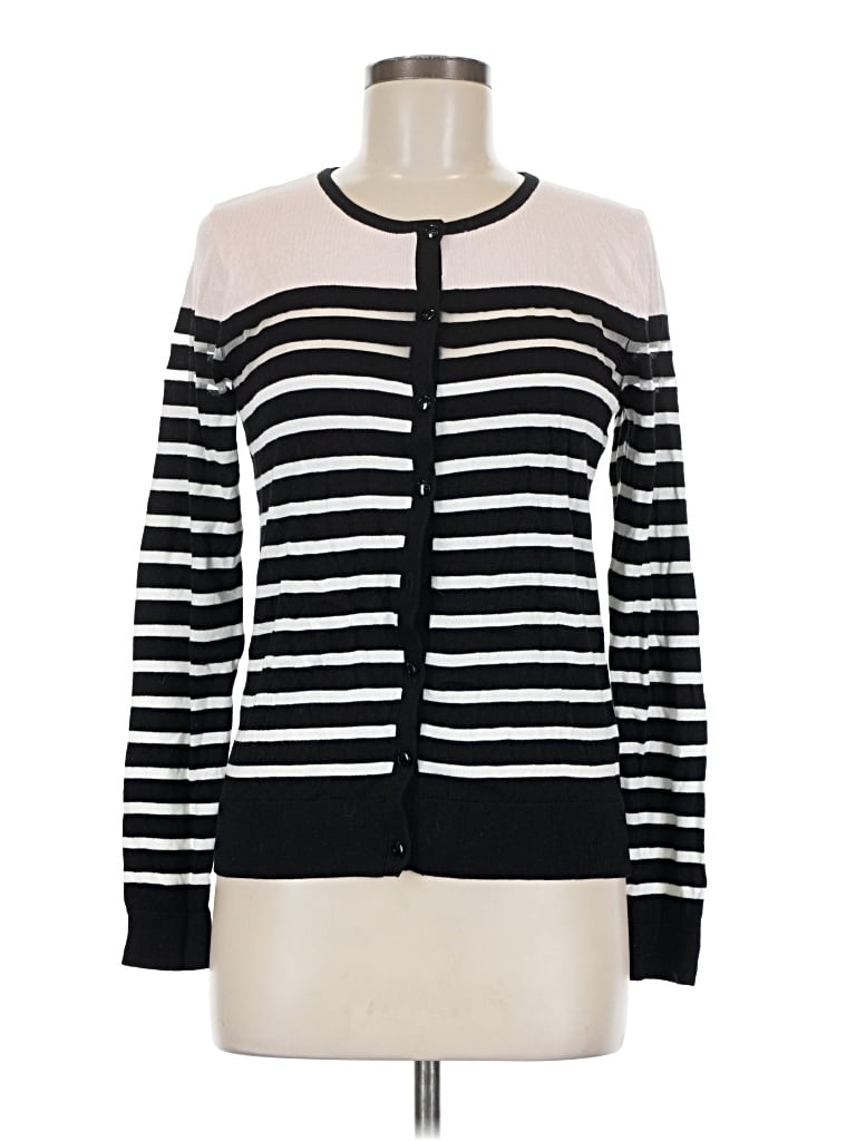 Pre-owned August Silk Cardigan Sweater In Black