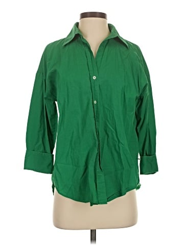 Zara 3/4 Sleeve Button-Down Shirt (view 1)