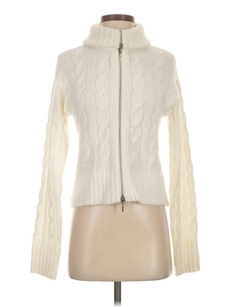 Pre-owned Hollister Cardigan Sweater In White