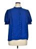 Shein 100% Polyester Blue Short Sleeve Blouse Size 14 - photo 1
