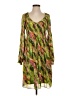 Sunny Leigh 100% Polyester Print Green Casual Dress Size S - photo 1