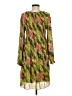 Sunny Leigh 100% Polyester Print Green Casual Dress Size S - photo 2