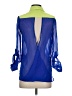 Material Girl 100% Polyester Color Block Blue 3/4 Sleeve Blouse Size XS - photo 2