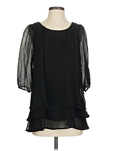 Two Of Us 3/4 Sleeve Silk Top (view 1)