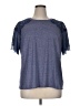 AGB Solid Blue Short Sleeve Top Size 1X - photo 1
