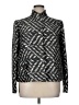 Lafayette 148 New York Chevron-herringbone Gray Jacket Size 14 - photo 1