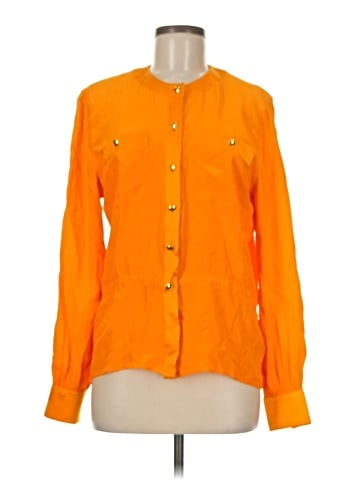 Escada by Margaretha Ley Long Sleeve Silk Top (view 1)