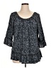 Ninety 100% Rayon Blue 3/4 Sleeve Blouse Size XL - photo 1