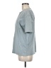Zara 100% Baumwolle Blue Short Sleeve Top Size M - photo 5