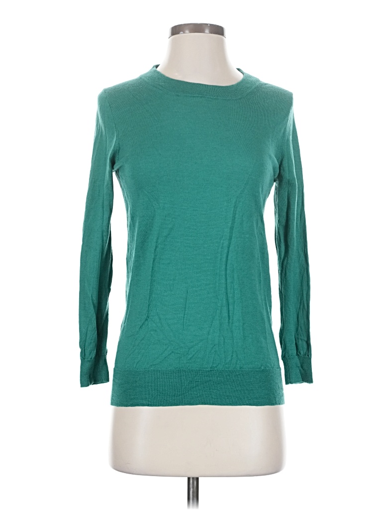 Pre-owned Jcrew Wool Pullover Sweater In Green