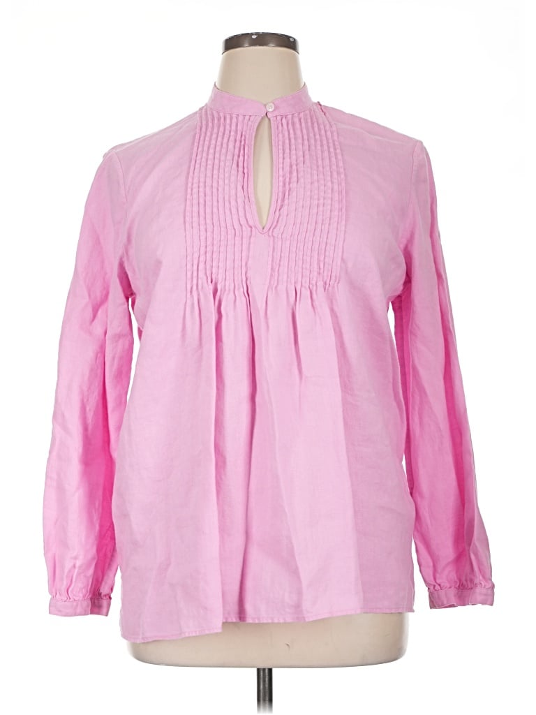 Pre-owned Chaps Long Sleeve Blouse In Pink