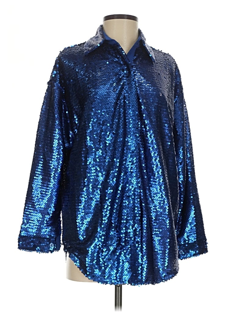 Pre-owned On Twelfth Long Sleeve Blouse In Blue