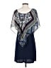 Agenda 100% Polyester Paisley Blue Cocktail Dress Size S - photo 2