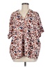 Jodifl Animal Print Orange Short Sleeve Blouse Size M - photo 1