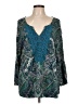 Cato Teal Long Sleeve Blouse Size L - photo 1